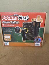 2024 Pocket Hose Copper Bullet With Thumb Spray Nozzle  100ft NEW