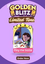 Monopoly Go 5 star Sticker/Card -  Golden Blitz Event - Play the Game