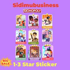 Monopoly Go!!!⭐⭐⭐All 1 Star 2 Star 3 Star Stickers ⚡Fast delivery⚡ Cheap🔥🔥🔥