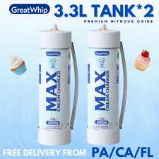 Whipped Cream Charger 3.3L X 2 Tanks 2000g GreatWhip Cannister Large Capacity