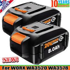 2PACK 8.0Ah For WORX 20V MAX Extend Lithium Battery WA3520 WA3525 WA3575 WA3578